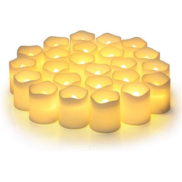 Flameless Votive Candles Flameless Flickering Electric Fake 24 Pack 200+ Hours - Picture 1 of 6